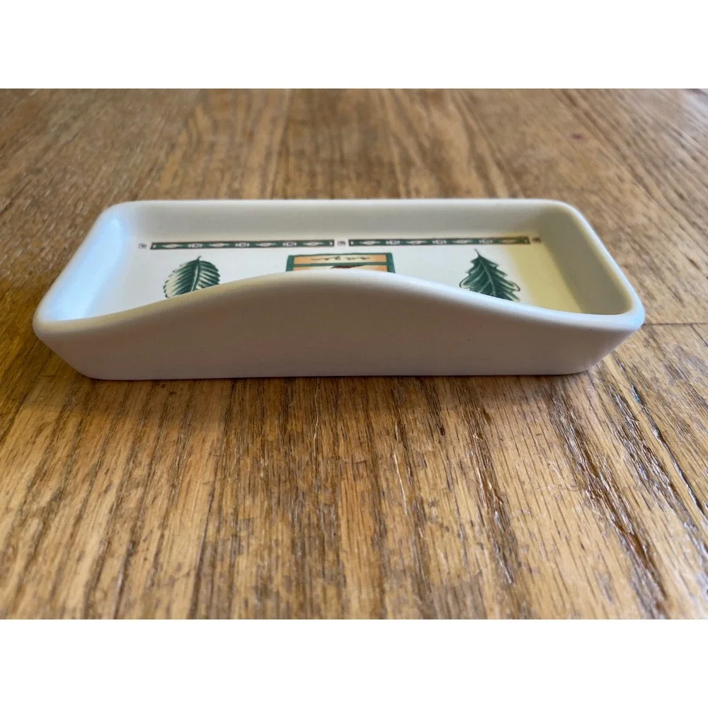 Rare Pfaltzgraff‎ Eye Where Sage Garden Ceramic Eyeglass Holder Tray Botanical